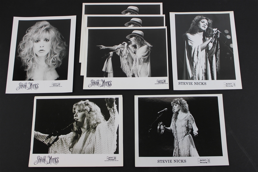 Stevie Nicks Lot of Seven Unsigned Promotional Photographs 