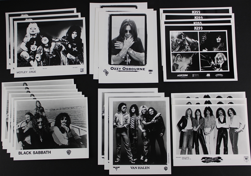 Hard Rock & Heavy Metal Promotional Photo Lot w/ Black Sabbath, Journey, KISS, Van Halen, Motley Crue & Ozzy