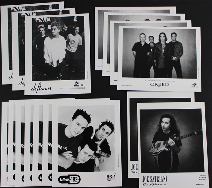Unsigned Promotional Photo Lot w/ Blink-182, Deftones, Creed & Joe Satriani