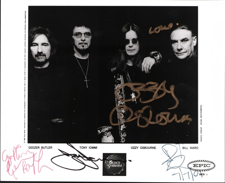Black Sabbath Group Signed Promo Photo (JSA)
