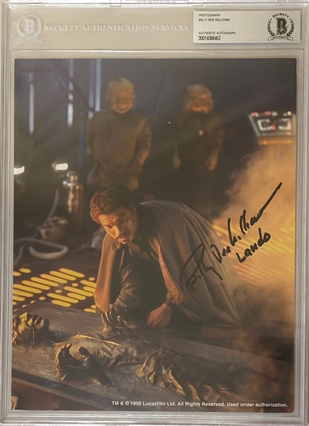 Star Wars: Billy Dee Williams Signed & Inscribed 8" x 10" Photo (Beckett/BAS Encapsulated & LOA) 
