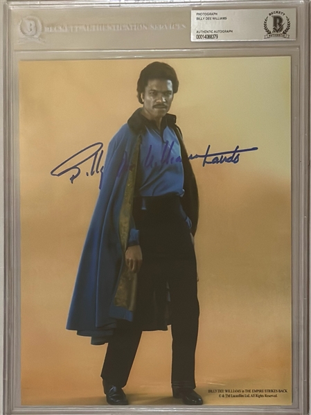 Star Wars: Billy Dee Williams Signed & Inscribed 8" x 10" Photo (Beckett/BAS Encapsulated & LOA) 