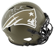 Tom Brady Signed Full Size Salute to Service Patriots Model Helmet (Fanatics COA)
