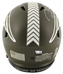 Tom Brady Signed Full Size Salute to Service Patriots Model Helmet (Fanatics COA)