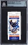 Emmitt Smith & Michael Irvin Signed NFL Playoff Debut Ticket Stub :: 12-29-1991 vs. Bears (Beckett/BAS Encapsulated)