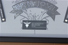 Bon Jovi 2001 Tour-Used & Group Signed Drum Head and Sticks Display (ACOA Authentication)