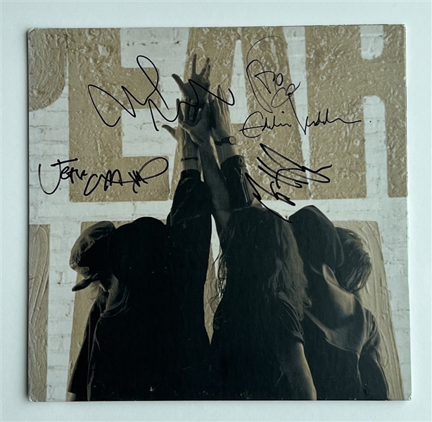 Pearl Jam Group Signed "Ten" Album Cover with All 5 Members! (JSA LOA)