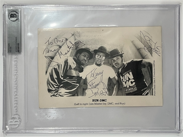 Rum DMC: Group Signed 5.5" x 8.5" Photo (Beckett/BAS Encapsulated)