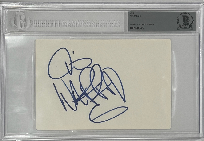 Warren G Signed Index Card (Beckett/BAS Encapsulated)