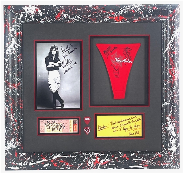 Van Halen Customized Display with multiple Signed Pieces (Beckett/BAS)