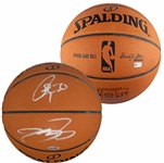 LeBron James & Stephen Curry Dual Signed NBA Leather Game Model Basketball (Beckett/BAS & PSA/DNA LOAs)