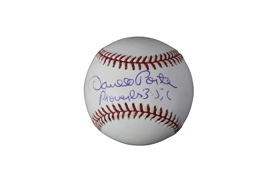 Darrell Porter Signed OAL Baseball w/ Inscription (JSA)