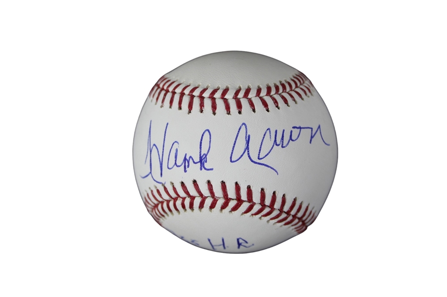 Hank Aaron Signed OML Baseball w/ Inscription (PSA/DNA)
