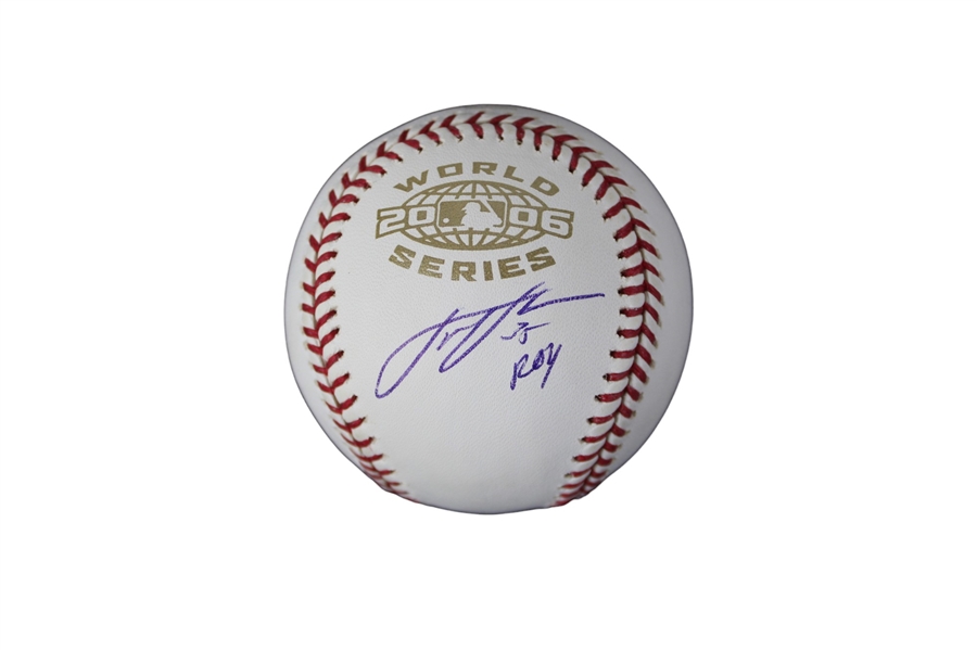 Justin Verlander Signed  Official World Series Baseball w/ Inscription (JSA)