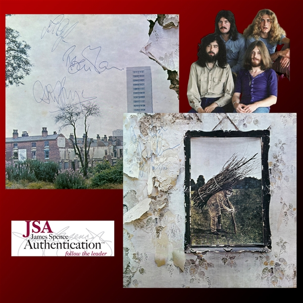 Led Zeppelin - A Pair of Vintage "Led Zeppelin IV" Record Albums Signed by the Entire Band! (JSA & Tracks UK LOAs)