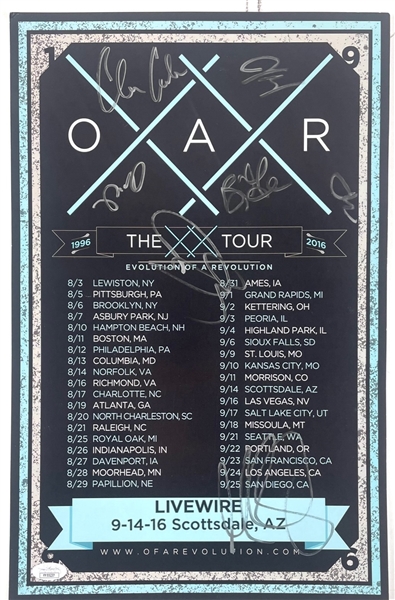 OAR: Group Signed 2016 "The XX Tour"  20th Anniversary Poster (JSA) 