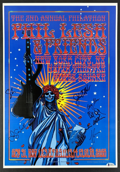 Phil Lesh & Friends Group Signed "2nd Annual Philathon" Concert Poster (4/Sigs)  (Beckett/BAS)