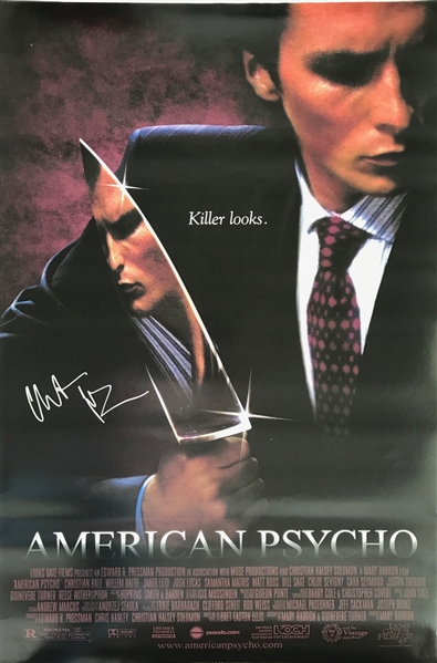 American Psycho: Christian Bale Signed Full-Sized 27” x 40” Movie Poster (JSA LOA)(Ulrich Collection)