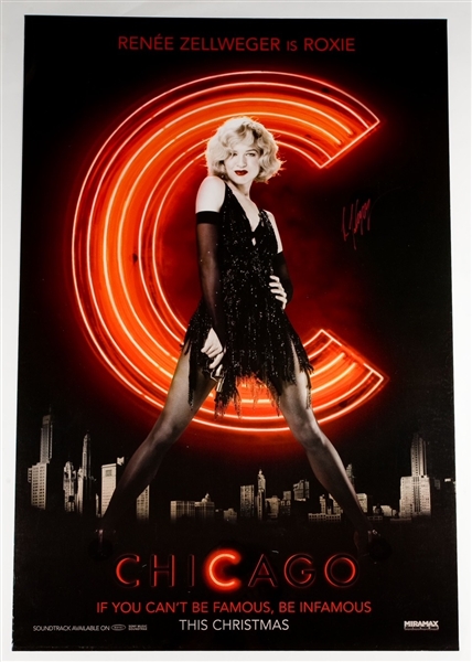 Renee Zellweger Signed Original Full Size Chicago Promo Poster (JSA)(Ulrich Collection)