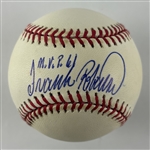 Frank Robinson Single Signed & M.V.P 61 Insc. ONL Baseball (PSA/DNA)