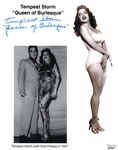 Tempest Storm Lot of Nine (9) Signed 8 x 10 Photos Alongside Elvis Presley (Storm Holo)