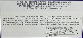 Siegfried & Roy Signed Contract Segments in Framed Display (Beckett/BAS)