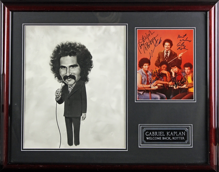 Welcome Back, Kotter: Cast Signed 8" x 10" Photo in Framed Display w/ John Travolta, Gabe Kaplan & More! (5 Sigs)(PSA/DNA LOA)