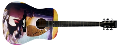 Taylor Swift Signed Acoustic Guitar with Custom Screen Print Artwork (PSA/DNA & JSA)