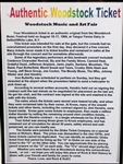 Original 1969 Woodstock Three Day Ticket in Commemorative Framed Display