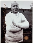 Notre Dame Legend Knute Rockne Game Worn Sweater 8.5 x 11 Relic Card #14 (Mueller LOA)