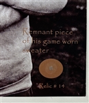 Notre Dame Legend Knute Rockne Game Worn Sweater 8.5 x 11 Relic Card #14 (Mueller LOA)
