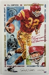 O.J. Simpson Signed Lot of Two Ltd. Ed 11 x 17 USC Commemorative Lithographs (PSA/DNA)