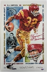 O.J. Simpson Signed Lot of Two Ltd. Ed 11 x 17 USC Commemorative Lithographs (PSA/DNA)
