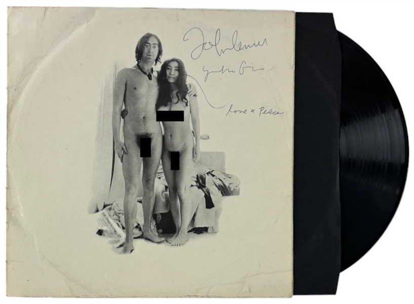 Exceptionally Rare John Lennon & Yoko Ono Signed Original 1968 "Two Virgins" Album Cover (Beckett/BAS)(Perry Cox LOA)