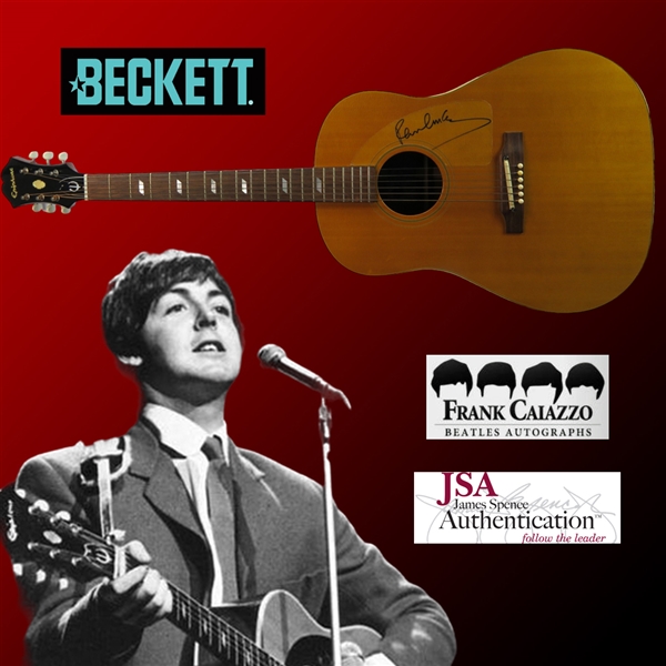 The Beatles: Paul McCartney Signed Epiphone Texan FT-79 McCartney Model Acoustic Guitar (Beckett/BAS LOA, JSA LOA, and Caiazzo LOA)