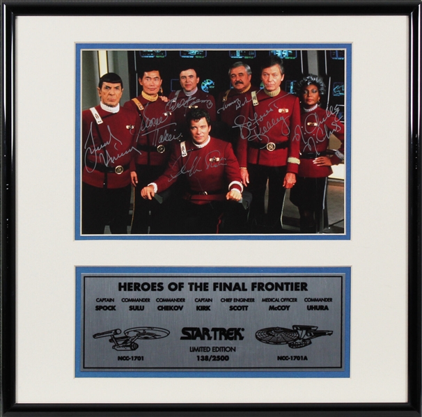 Star Trek Original Cast Signed 8" x 10" Photo in Framed Display (Beckett/BAS LOA)