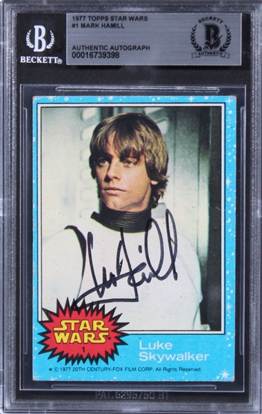 Mark Hamill Signed 1977 Star Wars #1 Luke Skywalker "Rookie Card" (Beckett/BAS Encapsulated)