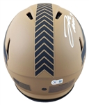 Bills Franchise QBs: Jim Kelly & Josh Allen Dual Signed Salute to Service Full Size Speed PROLINE Helmet (Beckett/BAS Witnessed)