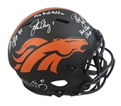 Broncos Super Bowl Greats Signed Full Size Eclipse Game Model Helmet with Elway, Sharpe, McCaffery & Smith (Beckett/BAS Witnessed)