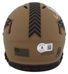 Brian Dawkins Signed Eagles Salute to Service II Mini Helmet (Beckett/BAS Witnessed)