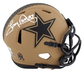 Tony Dorsett Signed Cowboys Salute to Service II Mini Helmet (Beckett/BAS Witnessed)
