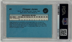 Chipper Jones Signed 1990 Classic Draft Picks #1 Rookie Trading Card (PSA/DNA Encapsulated)