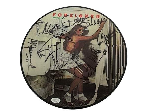 Foreigner: Group Signed "Head Games" Picture Disc (7 Sigs)(JSA LOA)
