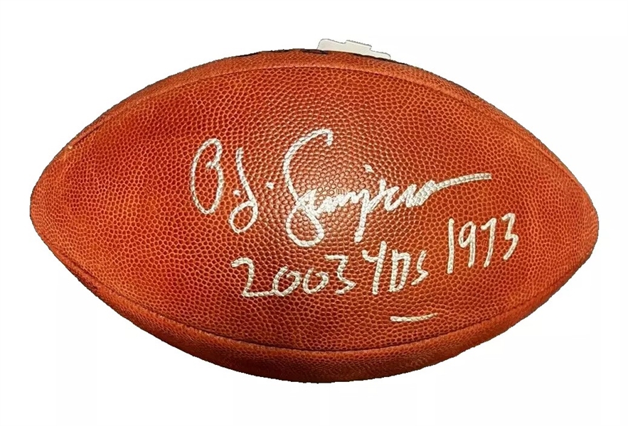 OJ Simpson Signed & Inscribed Duke NFL Football (JSA Witnessed)