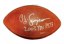 OJ Simpson Signed & Inscribed Duke NFL Football (JSA Witnessed)