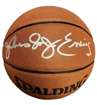 Julius Dr. J Erving Signed Spalding Basketball w/ Gem Mint 10 Auto! (PSA/DNA LOA)