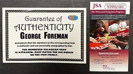 George Foreman Signed Everlast Boxing Glove (JSA Witnessed)(Foreman COA) 