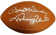 Johnny Unitas Signed Wilson NFL Football (JSA LOA)
