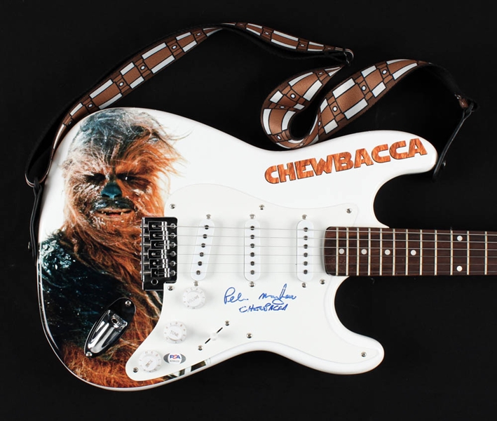 Star Wars: Peter Mayhew Signed "Chewbacca" Graphic Electric Guitar (PSA COA)