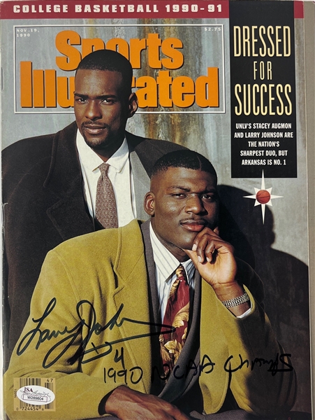 Larry Johnson Signed 1990 Sports Illustrated Magazine Cover (JSA)